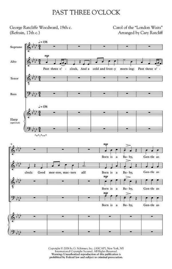 Past Three O'Clock&nbsp;&nbsp;SATB&nbsp;&nbsp;Chorpartitur