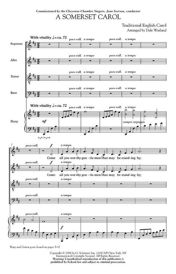 A Somerset Carol  SATB  Chorpartitur