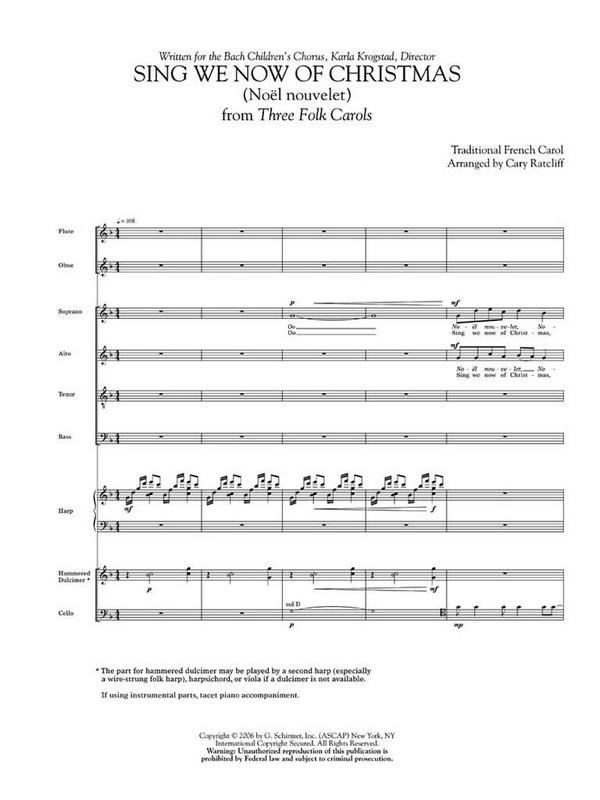 Sing We Now Of Christmas&nbsp;&nbsp;Chamber Orchestra&nbsp;&nbsp;Partitur + Stimmen