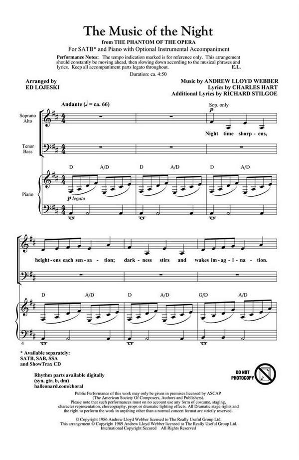 Andrew Lloyd Webber_Charles Hart_Richard Stilgoe, The Music of the Nig&nbsp;&nbsp;Chor&nbsp;&nbsp;CD