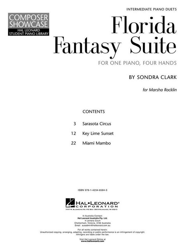 Florida Fantasy Suite  for piano duet  