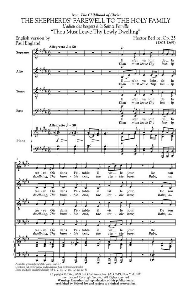 Hector Berlioz, The Shepherds' Farewell to the Holy Family&nbsp;&nbsp;Orchestra&nbsp;&nbsp;Partitur + Stimmen