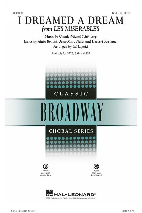 Alain Boublil_Claude-Michel Schönberg, I Dreamed a Dream (from les Mis&nbsp;&nbsp;SSA and Piano&nbsp;&nbsp;Chorpartitur