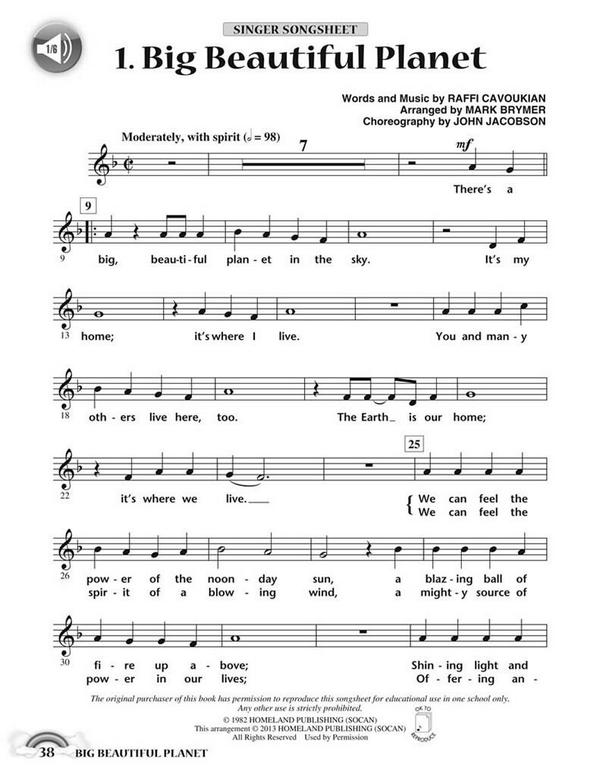 Big Beautiful Planet&nbsp;&nbsp;Classroom&nbsp;&nbsp;Partitur + Stimmen