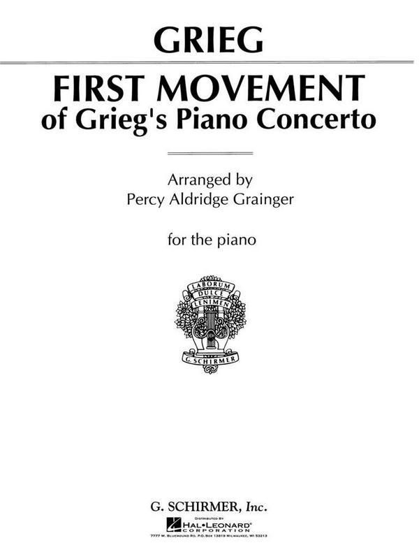 Edvard Grieg, Piano Concerto In A Minor First Movement&nbsp;&nbsp;Klavier&nbsp;&nbsp;Buch