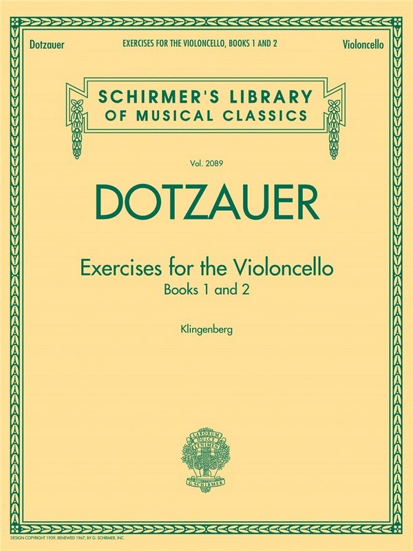 Exercises for the Violoncello - Books 1 and 2  for violoncello  