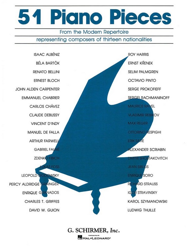 51 Piano Pieces from the modern  Repertoire representing composers  of 13 nationalities