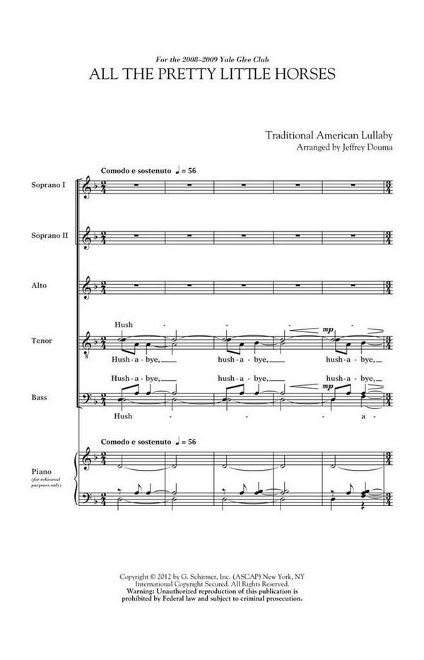 All the Pretty Little Horses  SATB a Cappella  Chorpartitur