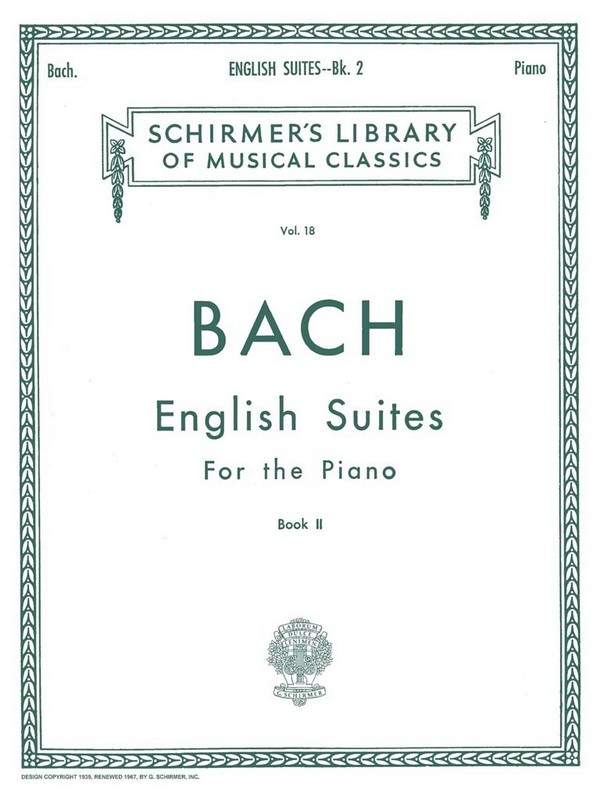 Johann Sebastian Bach, English Suites Book 2&nbsp;&nbsp;Klavier&nbsp;&nbsp;Buch