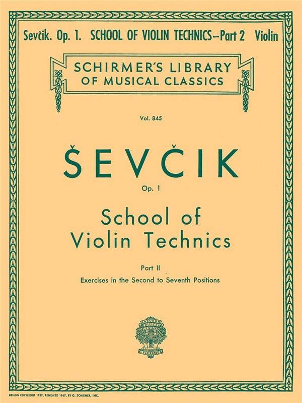 School of Violin Technics, op.1 vol.2  for violin  