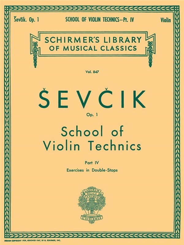 School of Violin Technics op.1 - Book 4 Exercises in Double-Stops  for violin  