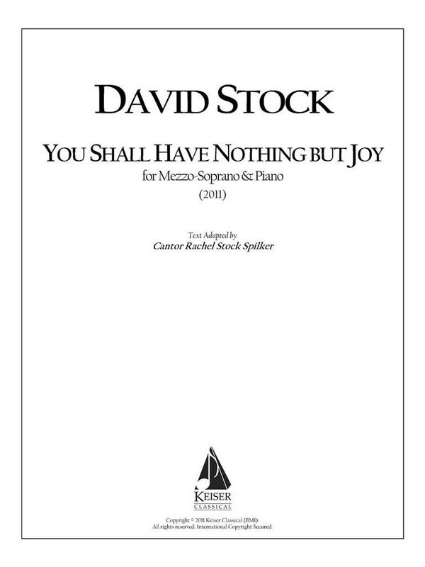 David Stock, You Shall Have Nothing but Joy&nbsp;&nbsp;Medium Voice and Piano&nbsp;&nbsp;Buch