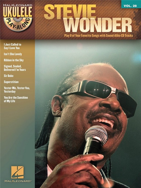 HL00116736 Stevie Wonder (+CD): ukulele playalong vol.28  songbook melody line/lyrics/chords  