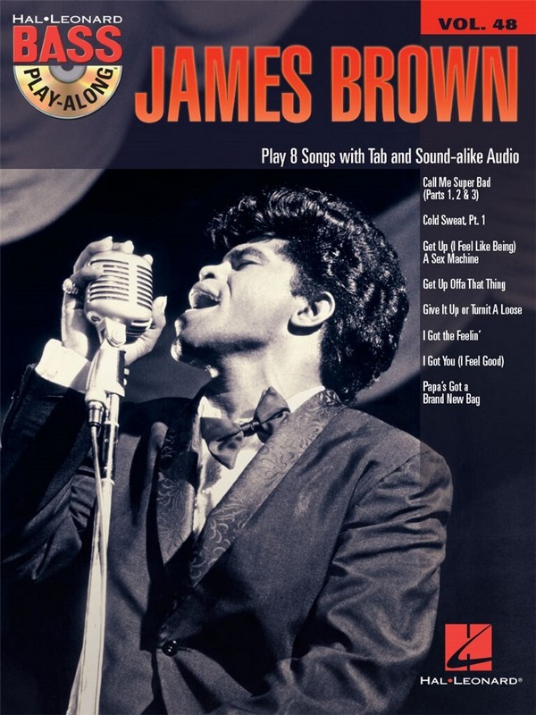 James Brown (+CD)  for bass guitar/tab (+lyrics)  Hal Leonard bass play-along series vol.48
