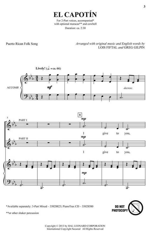 El Capotin&nbsp;&nbsp;2-Part Choir&nbsp;&nbsp;Chorpartitur