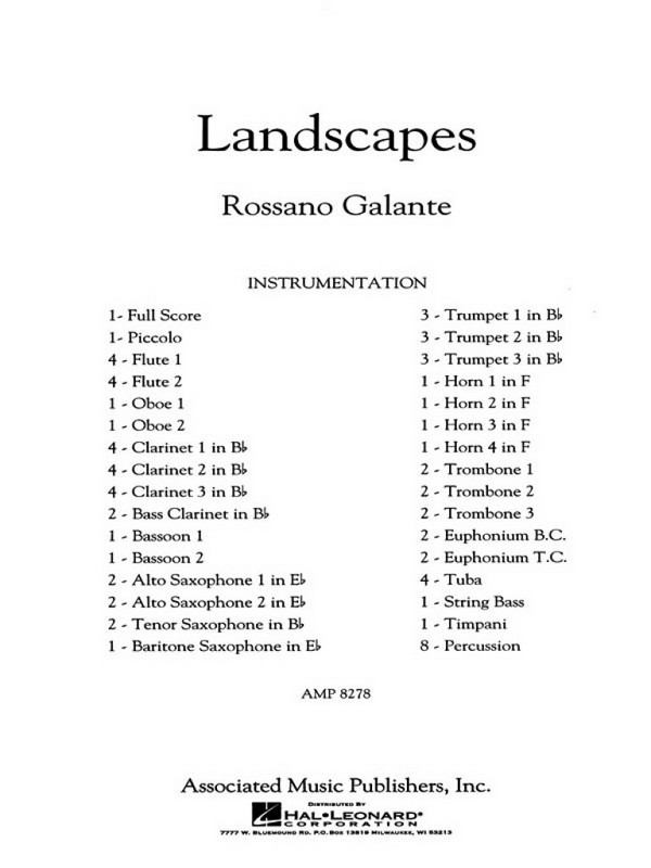 Rossano Galante, Landscapes&nbsp;&nbsp;Concert Band/Harmonie&nbsp;&nbsp;Partitur