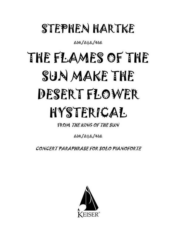 The Flames of the Sun Make the Desert Flower Hyst&nbsp;&nbsp;Klavier&nbsp;&nbsp;Buch
