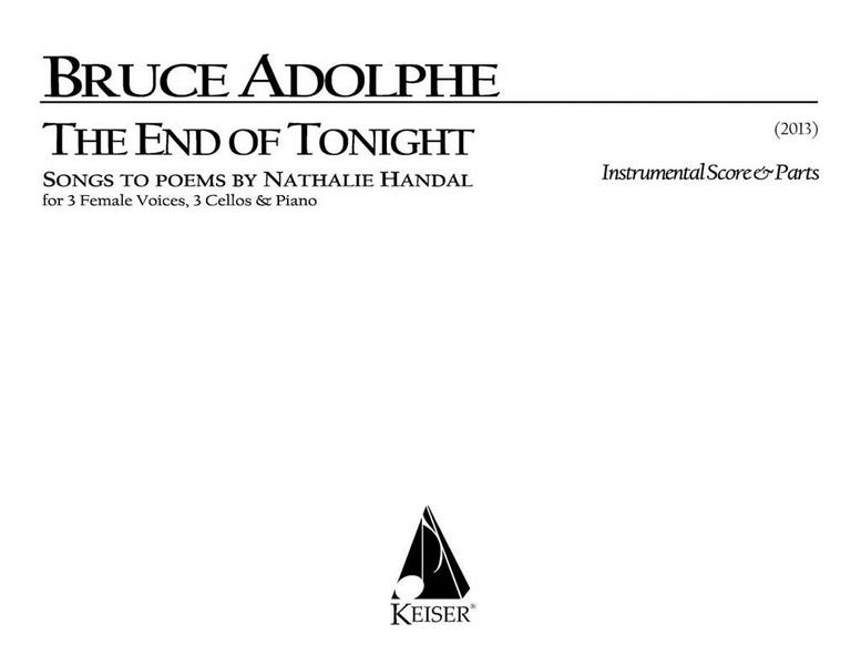 Bruce Adolphe, The End of Tonight&nbsp;&nbsp;Cello und Klavier&nbsp;&nbsp;Partitur