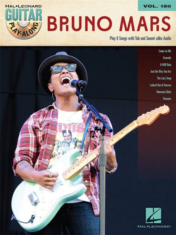 Bruno Mars (+CD): guitar playalong vol.180&nbsp;&nbsp;songbook vocal/guitar/tab&nbsp;&nbsp;
