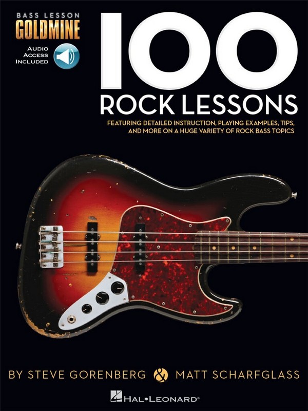  100 Rock Lessons (+aonline audio)  for bass guitar/tab  