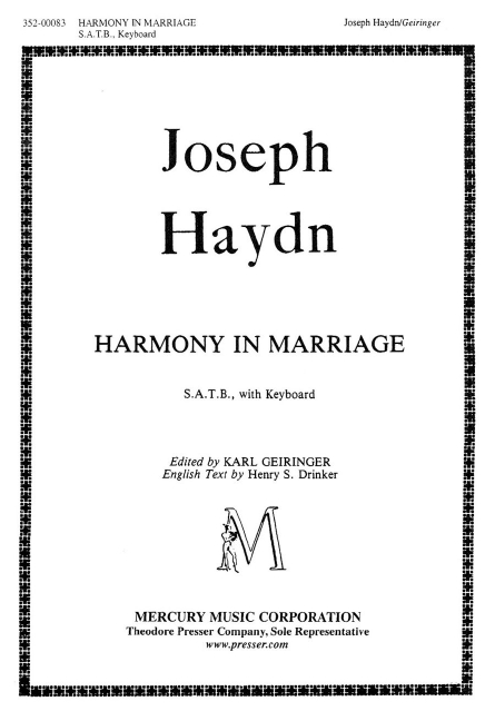 Franz Joseph Haydn Harmony In Marriage&nbsp;&nbsp;Chor und Klavier&nbsp;&nbsp;Chorpartitur