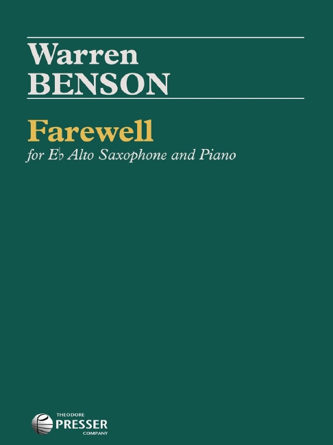 Warren Benson Farewell&nbsp;&nbsp;Alt-Saxophon und Klavier&nbsp;&nbsp;Partitur und Stimmen