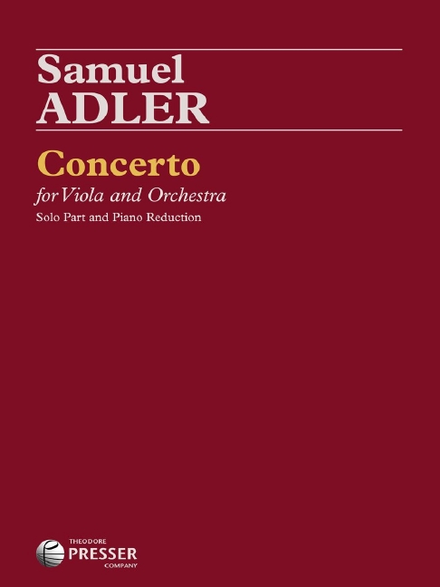 Samuel Adler Concerto&nbsp;&nbsp;Viola und Klavier&nbsp;&nbsp;Einzelstimme