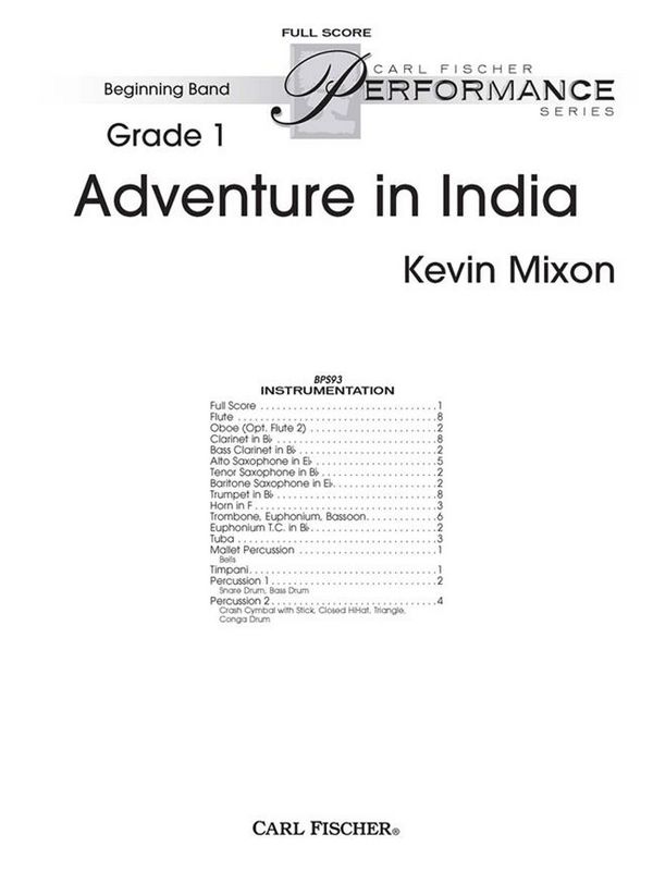 George Sweet Adventure in India&nbsp;&nbsp;Blasorchester&nbsp;&nbsp;Partitur