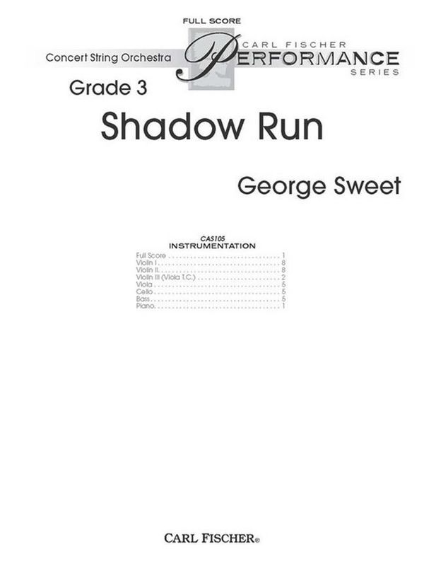 George Sweet Shadow Run&nbsp;&nbsp;Streichorchester&nbsp;&nbsp;Partitur