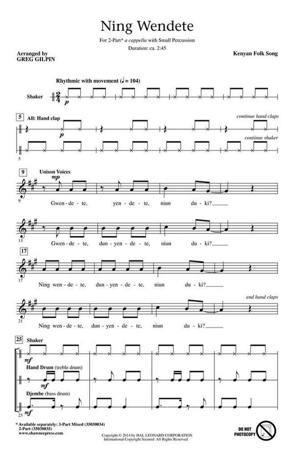 Ning Wendete&nbsp;&nbsp;2-Part Choir&nbsp;&nbsp;Chorpartitur