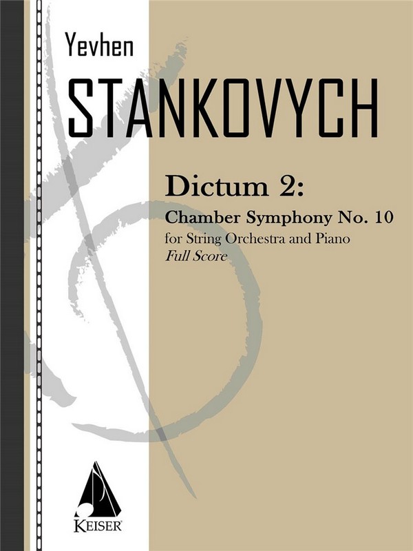 Yevhen Stankovych, Dictum 2: Chamber Symphony No. 10&nbsp;&nbsp;Chamber Ensemble&nbsp;&nbsp;Partitur