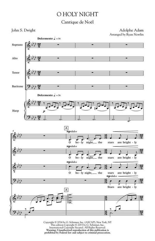 O Holy Night&nbsp;&nbsp;SATB&nbsp;&nbsp;Chorpartitur
