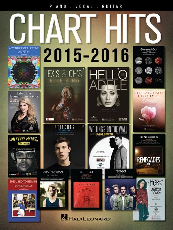 Chart Hits of 2015-2016&nbsp;&nbsp;songbook piano/vocal/guitar&nbsp;&nbsp;