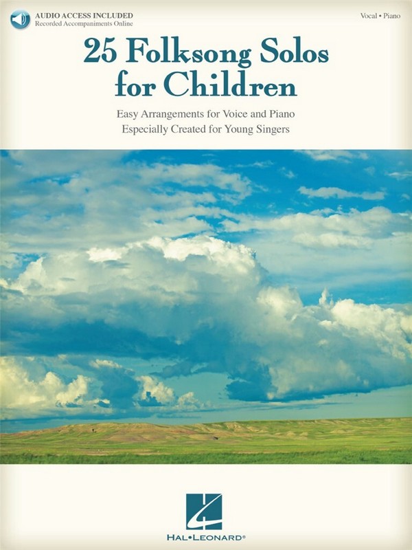 25 Folksong Solos for Children  Vocal and Piano  Buch + Online-Audio