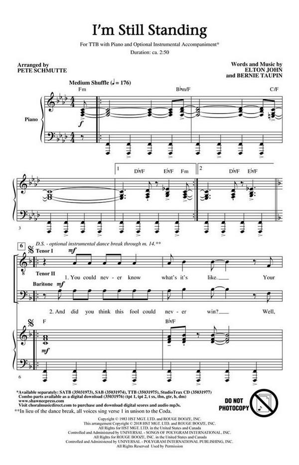 Bernie Taupin_Elton John, I'm Still Standing&nbsp;&nbsp;TTB&nbsp;&nbsp;Chorpartitur