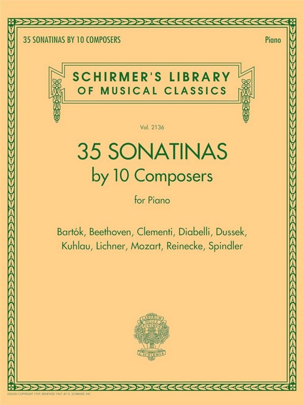 35 Sonatinas by 10 Composers  for piano  