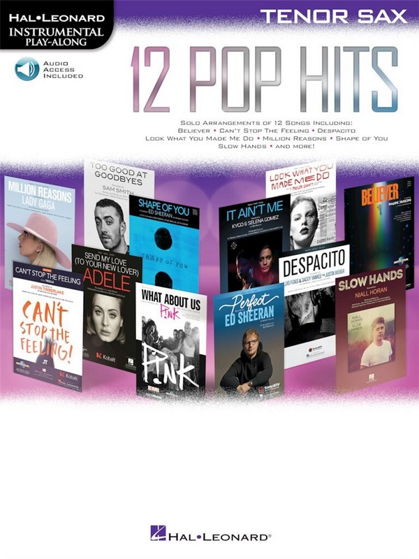 12 Pop Hits (+audio online):  for tenor saxophone  
