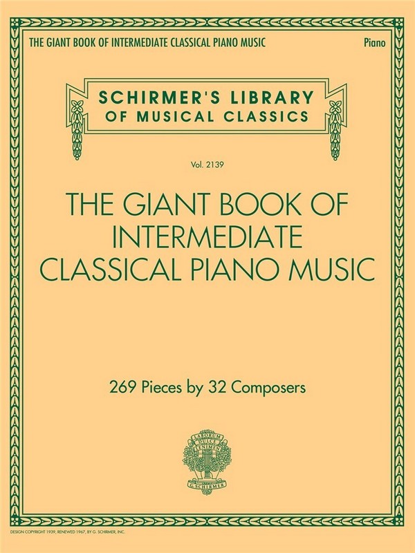 Giant Book of intermediate classical Piano Music&nbsp;&nbsp;for piano&nbsp;&nbsp;