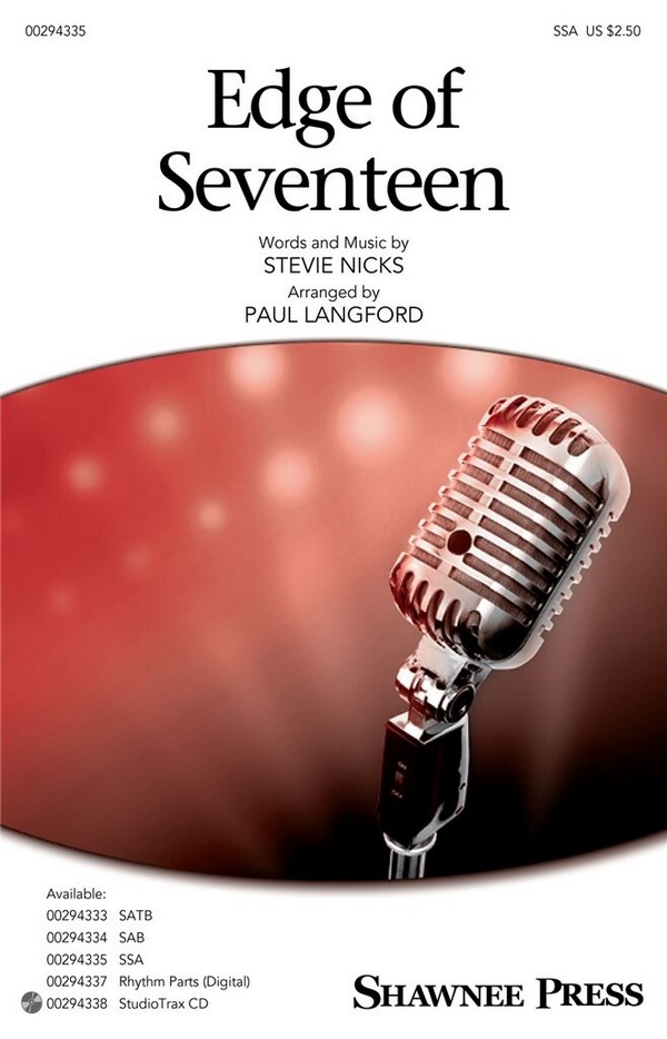 Edge Of Seventeen&nbsp;&nbsp;SSA&nbsp;&nbsp;Choral Score