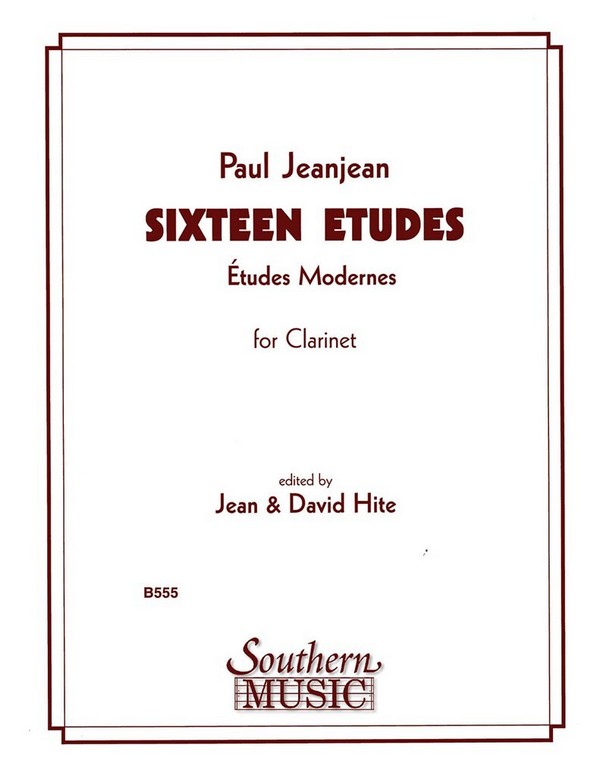 Paul Jeanjean Sixteen (16) Etudes&nbsp;&nbsp;Clarinet&nbsp;&nbsp;Buch