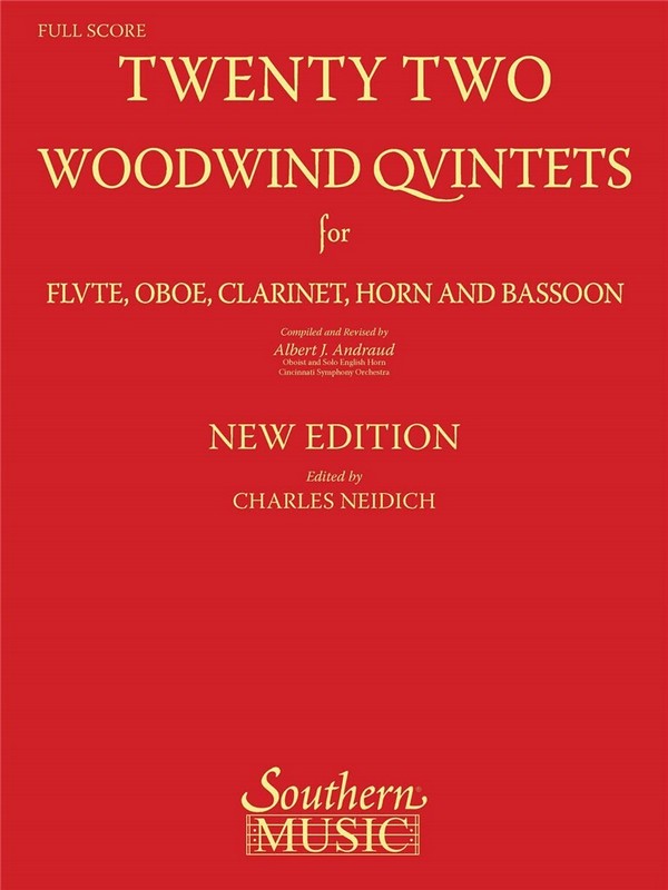 22 Woodwind quintets  for flute, oboe, clarinet, horn and bassoon  score and parts