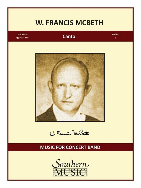 W. Francis McBeth Canto&nbsp;&nbsp;Concert Band&nbsp;&nbsp;Partitur + Stimmen