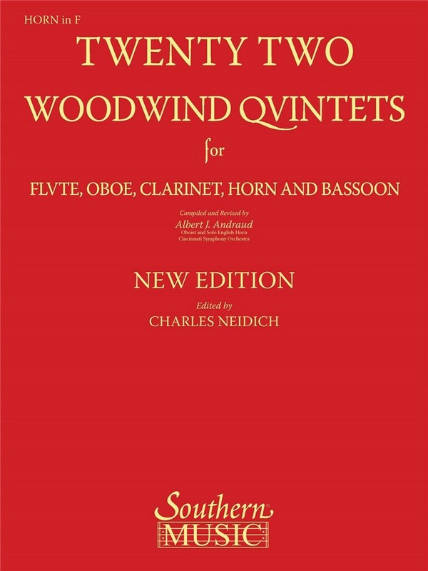 Twenty-Two (22) Woodwind Quintets&nbsp;&nbsp;Horn&nbsp;&nbsp;Stimme