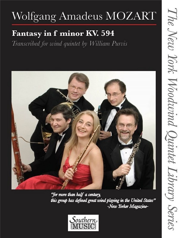 Wolfgang Amadeus Mozart Fantasy in F Minor, K. 594&nbsp;&nbsp;Woodwind Quintet&nbsp;&nbsp;Partitur + Stimmen