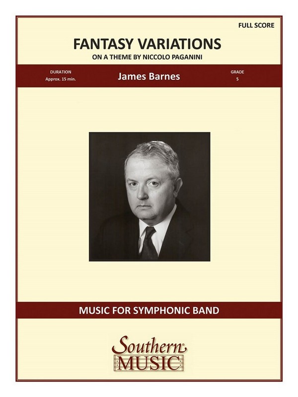 James Barnes_Niccolò Paganini Fantasy Variations On A Theme Of Pagan&nbsp;&nbsp;Concert Band&nbsp;&nbsp;Partitur