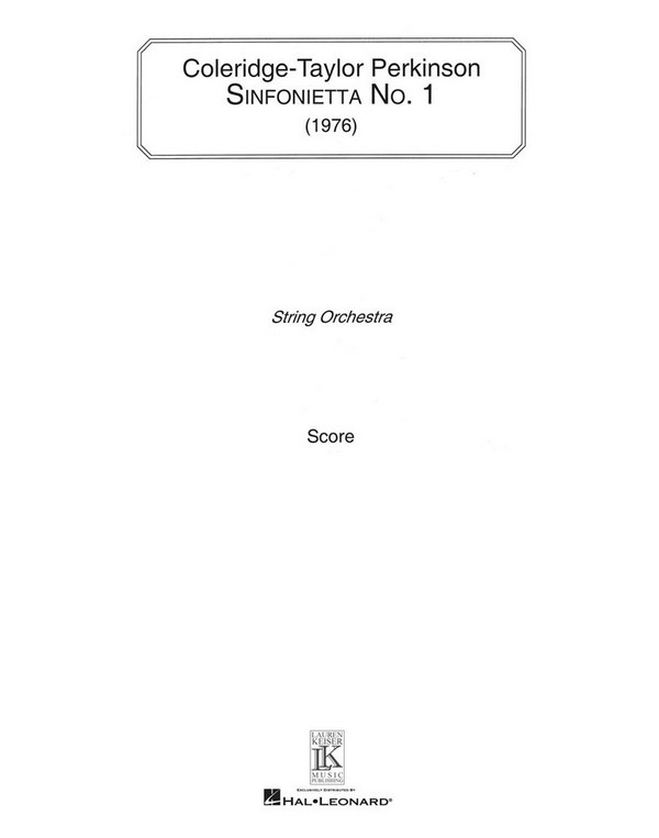 Coleridge-Taylor Perkinson, Sinfonietta No. 1&nbsp;&nbsp;Streichorchester&nbsp;&nbsp;Partitur