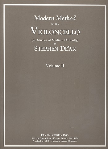 Modern Method for the&nbsp;&nbsp;violoncello vol.2 26 studies&nbsp;&nbsp;of medium difficulty
