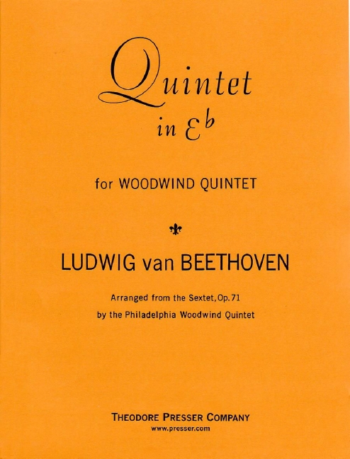 Ludwig Van Beethoven Quintet In E-Flat&nbsp;&nbsp;Bläserquintett&nbsp;&nbsp;Partitur und Stimmen