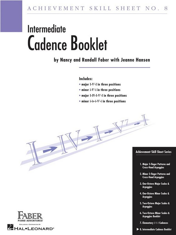 Faber/Weisman: Achievement Skill Sheet No. 8, Cadence Booklet  Piano  Instrumental Album
