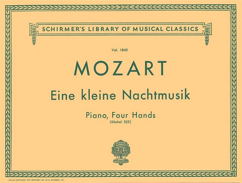 Wolfgang Amadeus Mozart, Eine Kleine Nachtmusik&nbsp;&nbsp;Piano, 4 Hands&nbsp;&nbsp;Buch